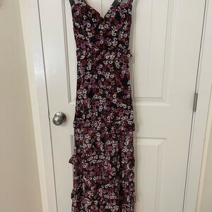 Jo&Co floral ruffled tie-back dress